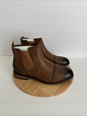Vance Co Mens Garrett Block Heel Chelsea Boots